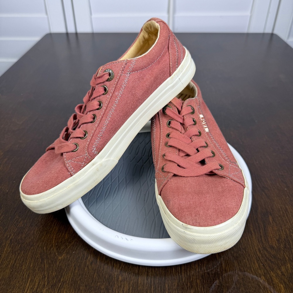 Taos Plim Soul Pink Canvas Lace Up Sneakers Shoes PLS-1364 Womens 7.5